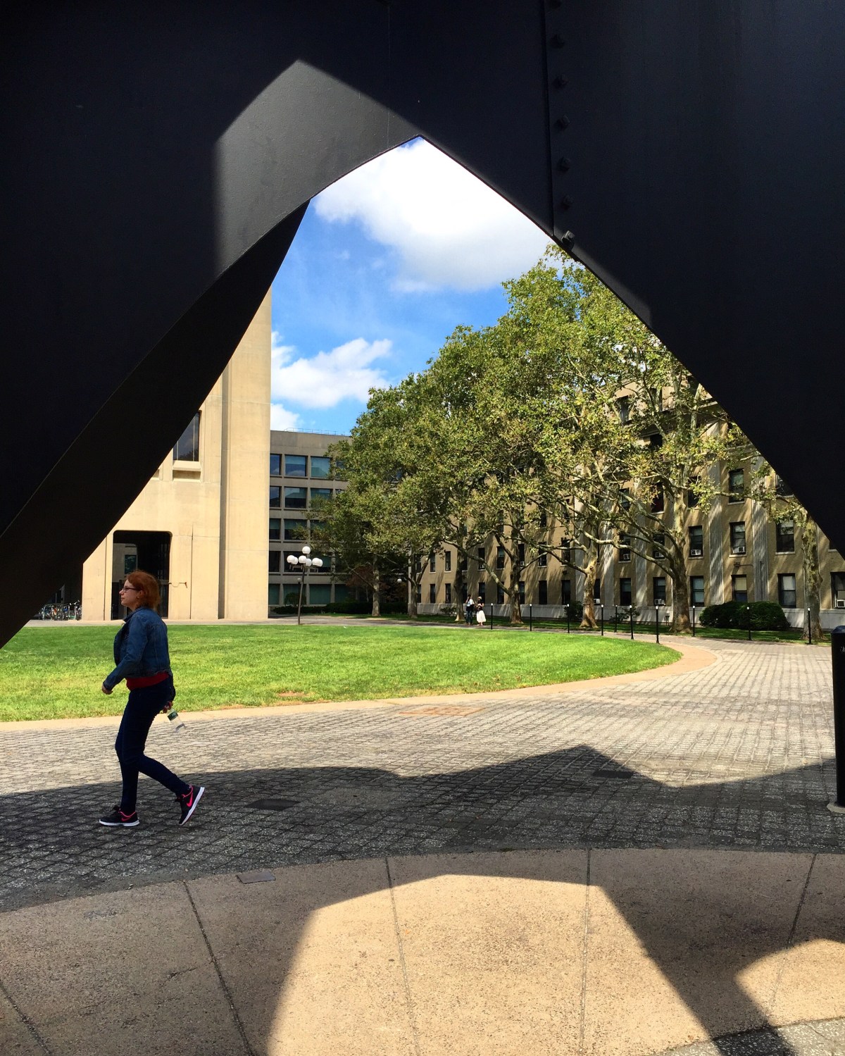 walking view on campus 